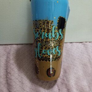Leopard teal nurse tumbler
